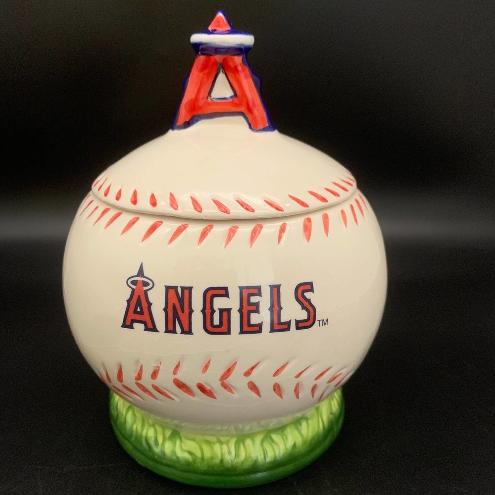 Los Ángeles Angels White and Red Baseball Cookie Jar